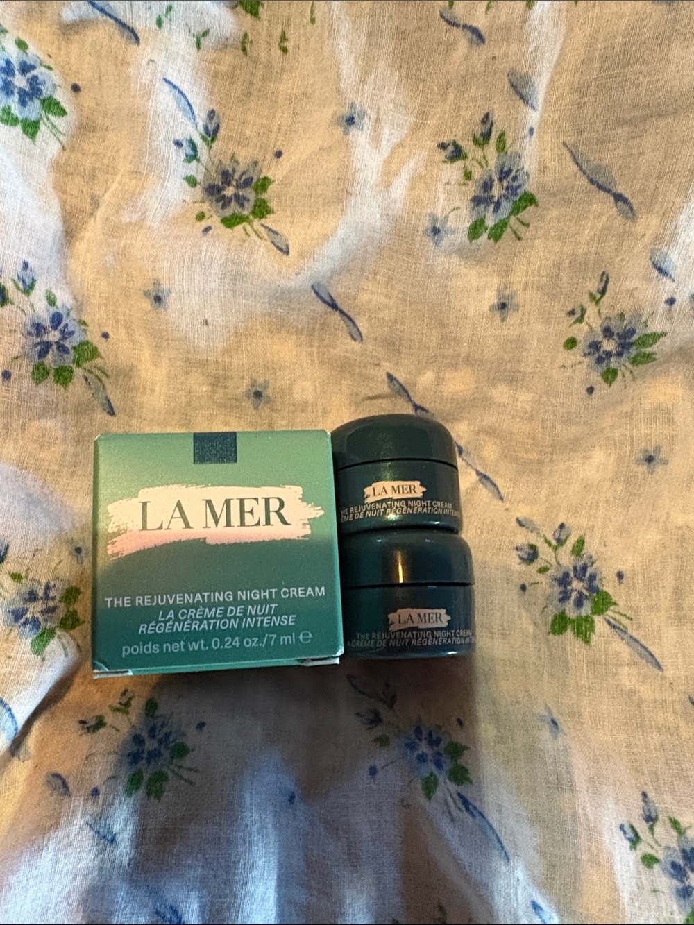 La Mer Mini Night Cream Set - Teal and White